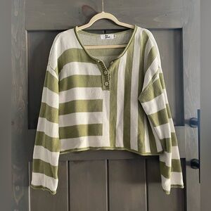 Striped Green and White Sweater